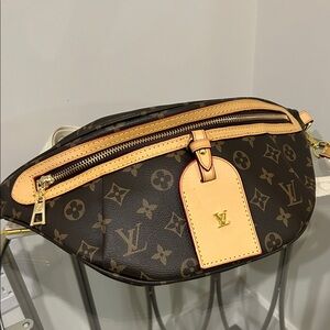 Luxury Monogram Belt Bag in Brown and Tan - Brand new never used